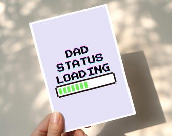 Retro Gamer Dad Status Loading Card | Expecting Fatherhood Announcement