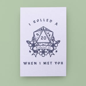 Carte d'anniversaire du MDN | J'ai obtenu un Nat 20 quand je vous ai rencontré | Cadeau romantique ringard | Carte d'anniversaire petit ami joueur