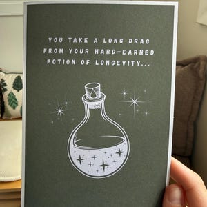 Funny RPG Birthday Card | Potion of Longevity Critical Fail Card for Tabletop Gamers