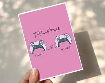 Player 1 Player 2 Love Card | Gamer Couple Gift