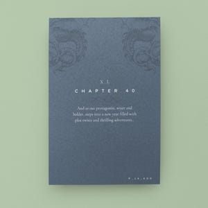 Karte zum 40. Geburtstag für Buchliebhaber | Custom Alter 40-49 Kapitel Karte | Literarisches Geburtstagsgeschenk | Karte für Frauen die vierzig werden
