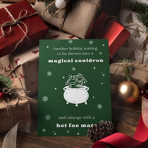 Carte de Noël ACOTAR • Carte de vœux Jeté dans le chaudron • Carte de vœux livresque ACOTAR - produits dérivés acotar - Booktok Pour les fêtes