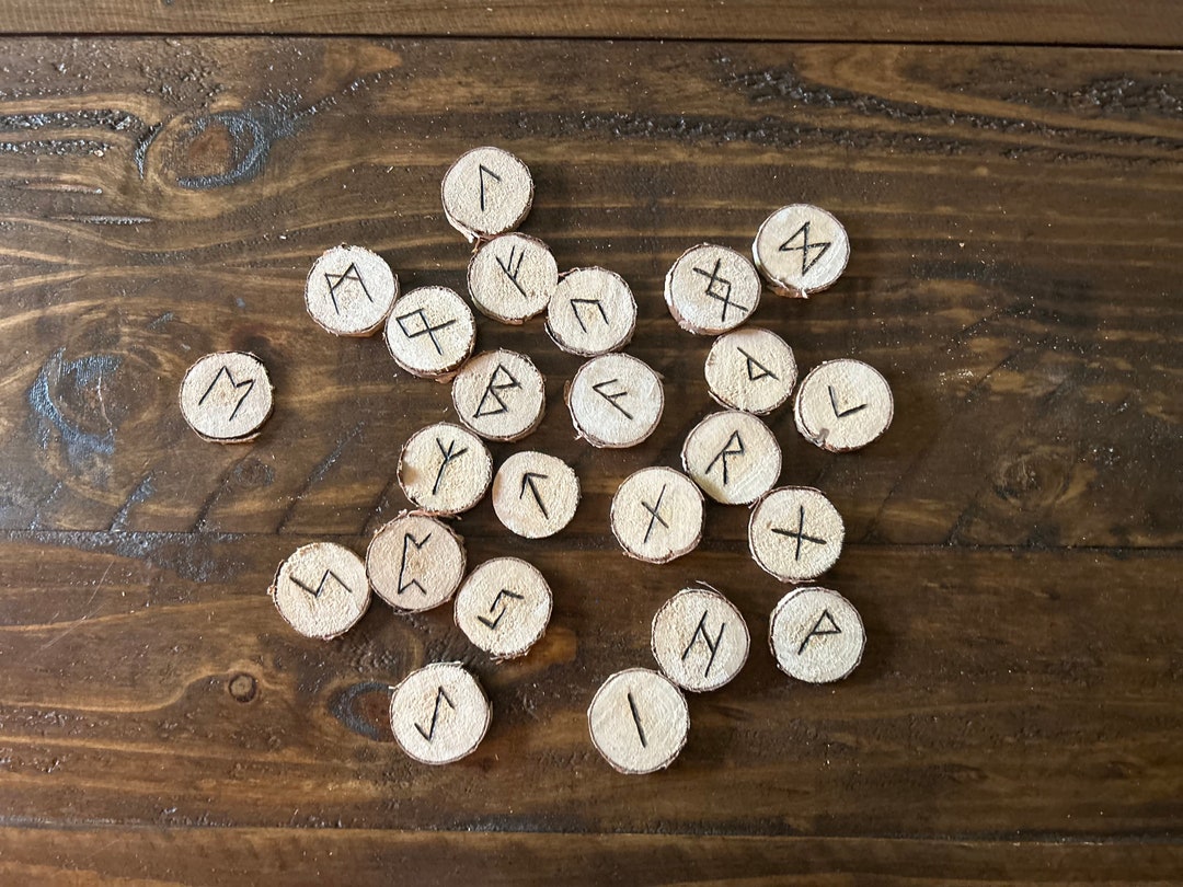1 1/4 Birch Live Edge Elder Futhark Rune Set - Etsy