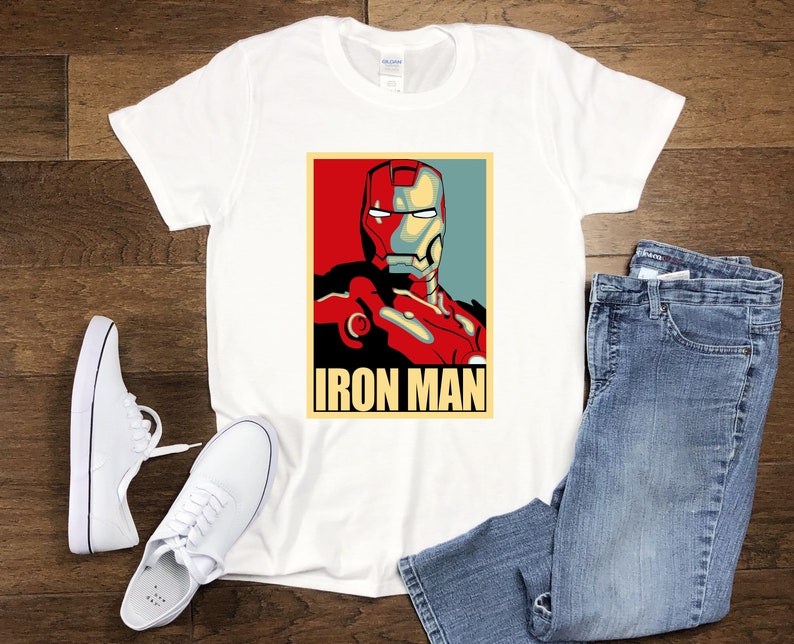 gift for him Retro Ironman T-shirt 100/%cotton unisex Tee
