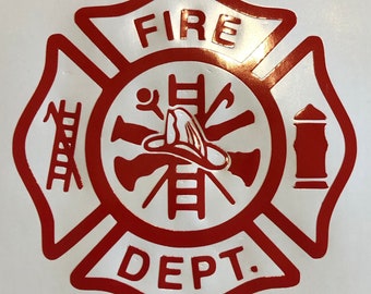 Firefighter Maltese Cross  Decal