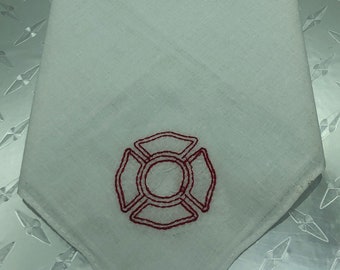 Firefighter Hankerchief Embroidered Maltese Cross Firefighter Gift