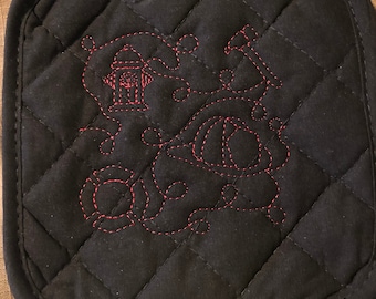 Firefighter Embroidered Pot Holder Firefighter gift