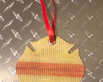 Retired Fire Hose Maltese Cross Firefighter Red Line  Christmas Ornament