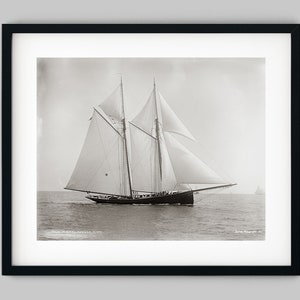 Nautical Sailing Schooner Boat Photograph Black and White Fine Art Photography Print - Wall Decor