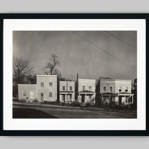 Frame houses on a street in Virginia USA Black and White Photography Fine Art Print - Wall Decor
