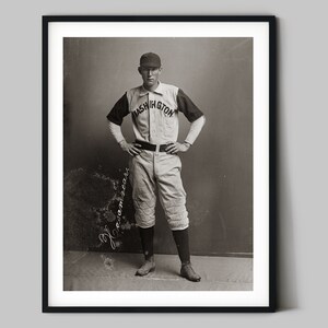 Washington Baseball Player Black and White Fine Art Sports Portrait Print