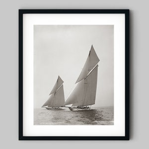 Nautical Sailing Schooner Boat Photograph Black and White Fine Art Photography Print - Wall Decor