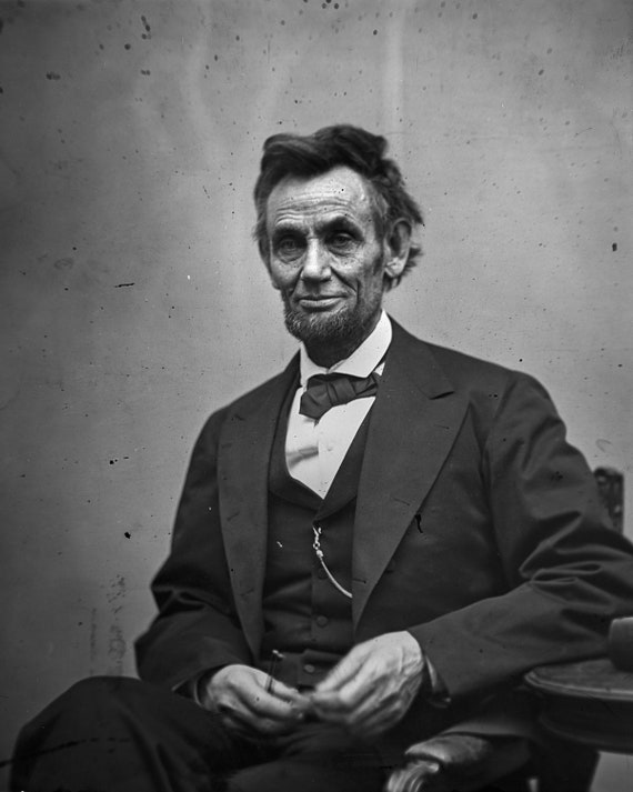 エイブラハム・リンカーンの肖像画プリント、白黒写真、ファインアート