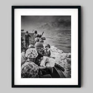 American Marines Pin-up girl poster on a Navy boat to Tarawa in the Pacific War Black and White Photography Fine Art Print - Wall Decor
