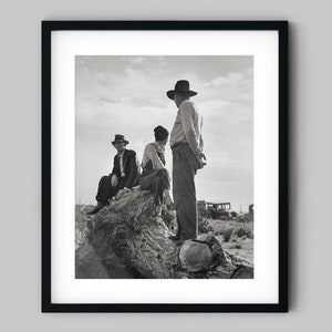 Workers Near Shafter, California Black and White Fine Art Print - Wall Decor