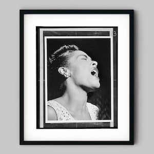 Portrait of Jazz Singer Billie Holiday Black and White Photography Fine Art Print - Wall Decor