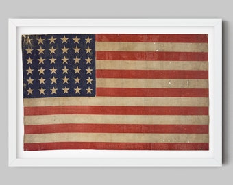 American Flag Fine Art Photo Print - USA Wall Decor - Vintage Patriotic Historical Flag