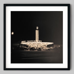 Neon Take Out Restaurant Drive In Diner Hollywood, California USA Black and White Photography Fine Art Print - Wall Decor