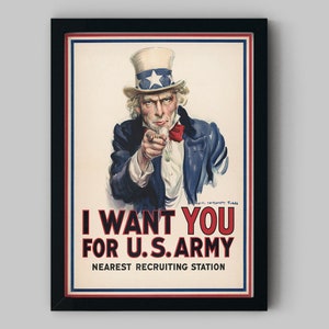 I want you for U.S. Army recruiting station poster Color fine art print - Wall Decor