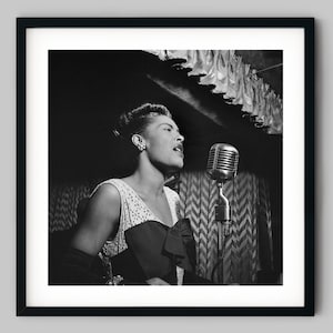 Portrait of Jazz Singer Billie Holiday Black and White Photography Fine Art Print - Wall Decor