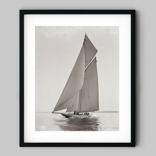 Nautical Sailing Schooner Boat Photograph Black and White Fine Art Photography Print - Wall Decor