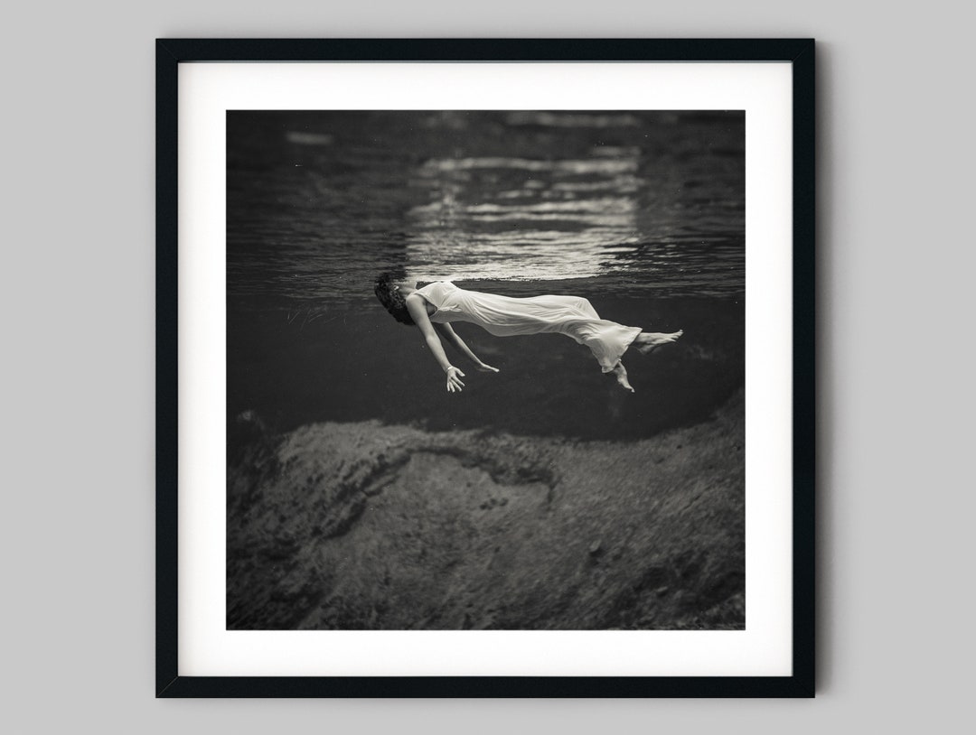 Woman Floats Underwater Fine Art Print – Black and White Photography - Etsy