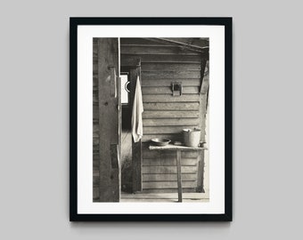 Walker Evans architectural detail on a farm house in Alabama USA Black and White Photography Fine Art Print - Wall Decor