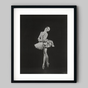 Ballerina in a tutu dress dances on stage at the ballet Black and White Photography Fine Art Print - Wall Decor