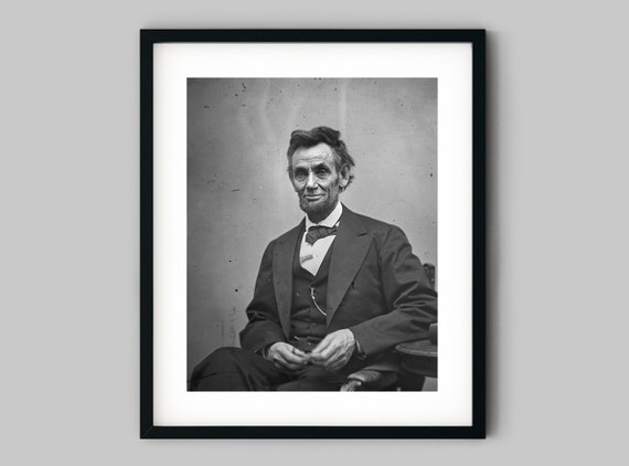 エイブラハム・リンカーンの肖像画プリント、白黒写真、ファインアート