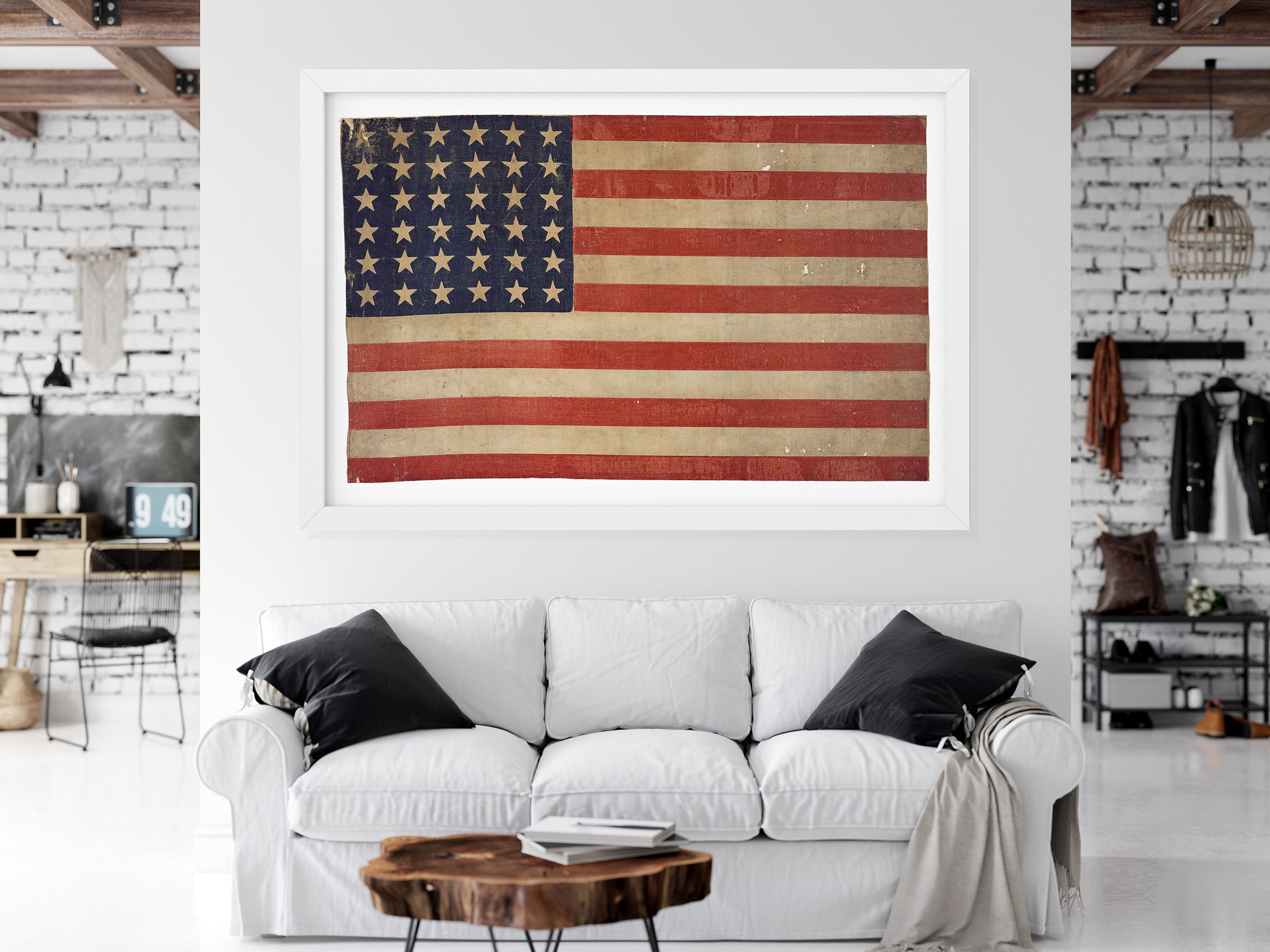 American Flag Fine Art Photo Print - USA Wall Decor - Vintage Patriotic ...