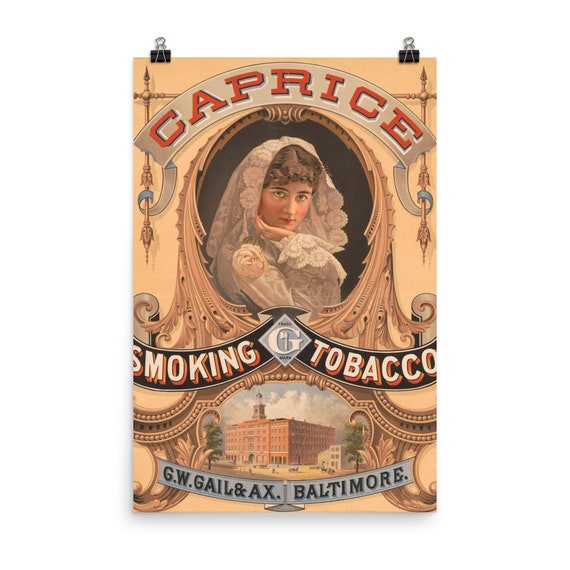 caprice cigarettes Smoking Tobacco Illustration Advertisement Poster Color Fine Art Print -  Wall Decor