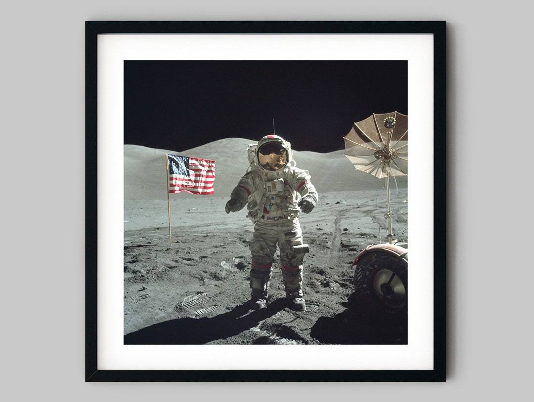 Astronaut on the Moon Surface Color Photography Fine Art Print - Wall ...