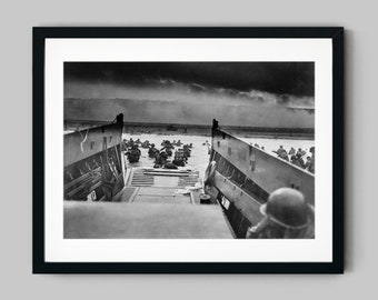 D-Day Normandy WWII Photo Print – American Troops Landing
