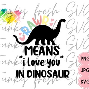 Rawr Means I Love You In Dinosaur SVG/PNG/JPG | Free Commercial Use | Digital Cut File For Cricut/Silhouette