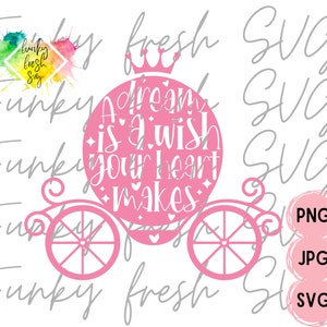 Un sueño es un deseo que su corazón hace SVG / PNG / JPG / uso comercial gratuito / archivo de corte digital para cricut / silhouette