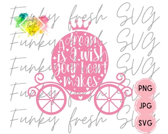 A Dream Is A Wish Your Heart Makes SVG/PNG/JPG | Free Commercial Use | Digital Cut File For Cricut/Silhouette