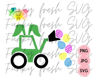 Easter Tractor SVG/PNG/JPG | Free Commercial Use | Digital Cut File For Cricut/Silhouette