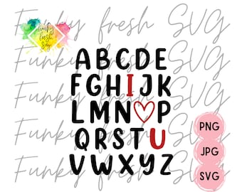 Abc I Love You SVG/PNG/JPG | Free Commercial Use | Digital Cut File For Cricut/Silhouette