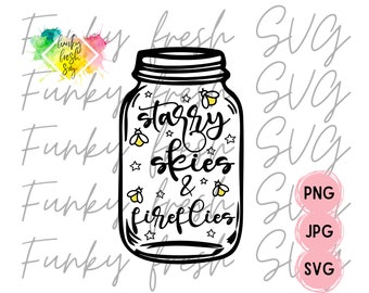 Starry Skies And Fireflies SVG/PNG/JPG | Free Commercial Use | Digital Cut File For Cricut/Silhouette