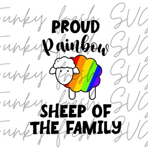 Proud Rainbow Sheep Of The Family SVG/PNG/JPG | Free Commercial Use | Digital Cut File For Cricut/Silhouette