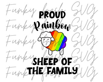 Proud Rainbow Sheep Of The Family SVG/PNG/JPG | Free Commercial Use | Digital Cut File For Cricut/Silhouette