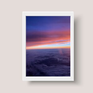Plane Window Sunset Sky City View Skyline Photography Digital Download Wall Art