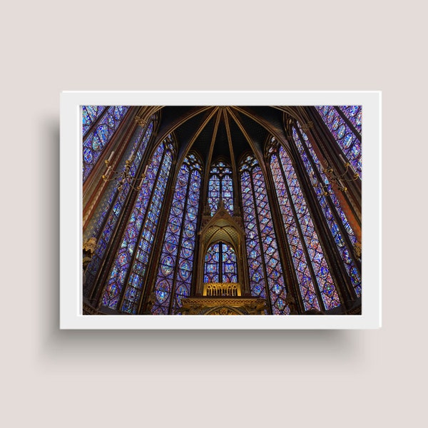 Sainte-Chapelle Paris Cathedral Church Stained Glass Photography Digital Download Wall Art