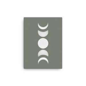 Mond Serie in Mattgrün Matcha gedruckt auf physischer Leinwand und versendet