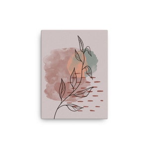 Boho Watercolor and Vine in Teracotta, Orange, Rust, Tan,  and Green Printed on Physical Canvas and Shipped