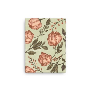 Peachy Floral Pattern Printed on Physical Canvas and Shipped