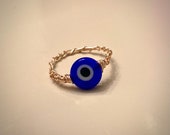 Evil Eye Ring, Eye Ring, Boho Ring, Stone Ring, Grunge Ring, Spiritual Ring, Gift for Her, Brown Ring, Greek Jewelry, Positive Vibes Ring