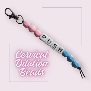 Cervical Dilation Beads Reference Keychain | Labor and Delivery Nurse Gift | Beaded Badge Accessory
