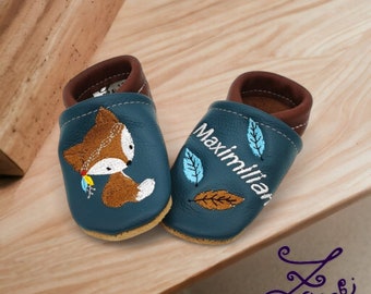 Zwucki Krabbelschuhe Lederpuschen Personalisiert Mit Namen – Weiche Lauflernschuhe Für Baby Mädchen Und Junge