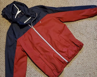 tommy hilfiger red white and blue windbreaker